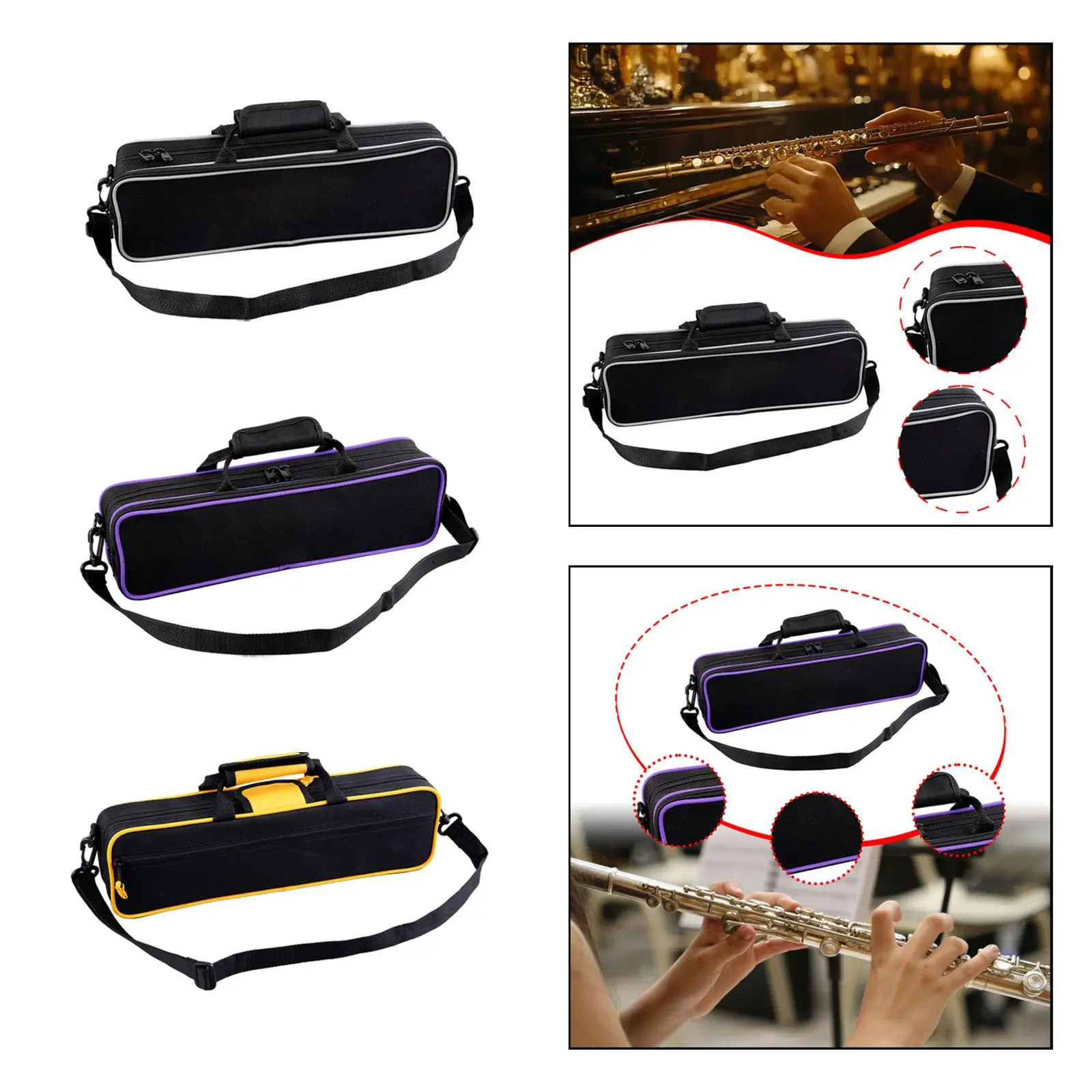 

Чехол для флейты 39,5x8,5x12 см/15,55x3,35x4,72 дюйма, сумка для переноски флейты с 16 отверстиями