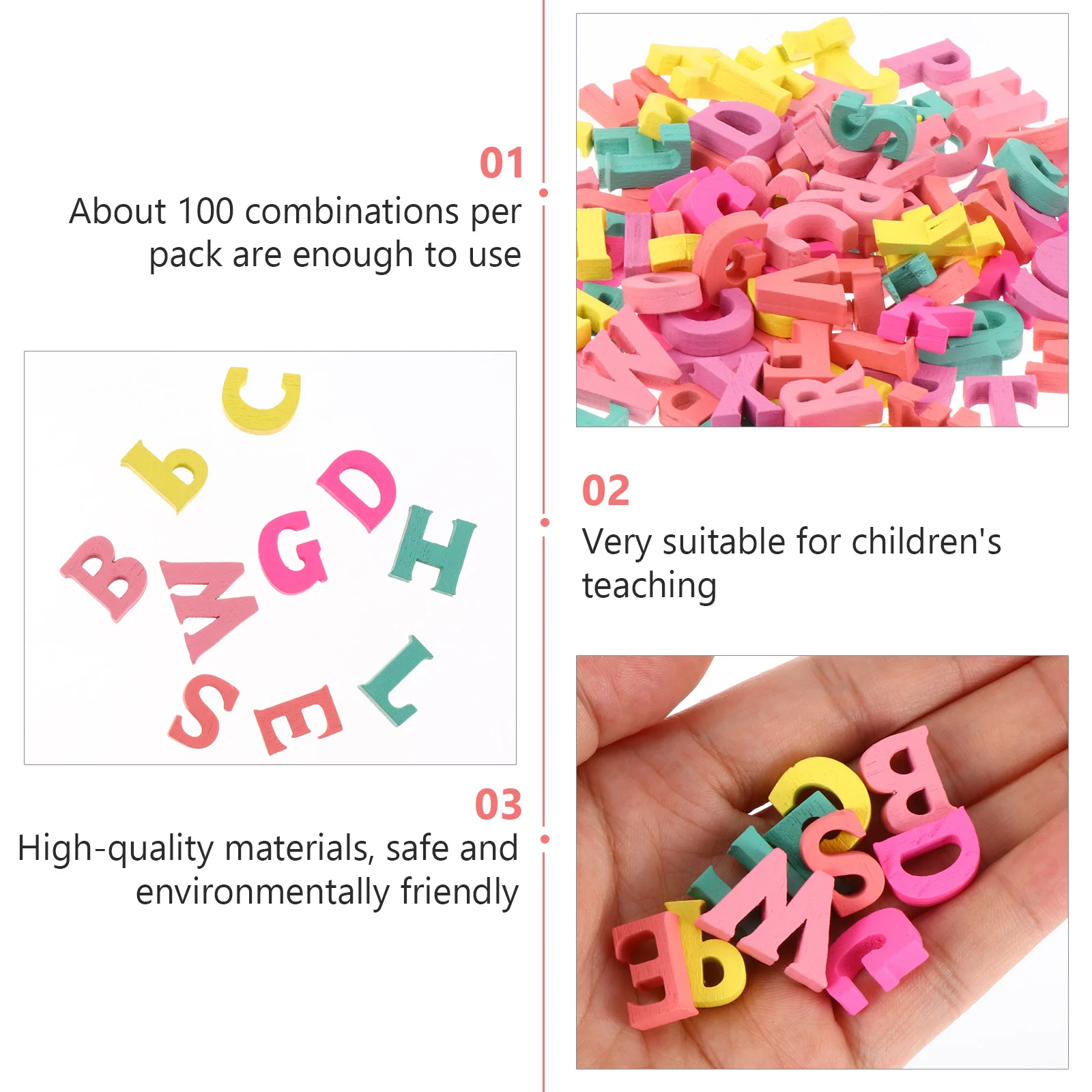 

100pcs DIY Jewelry Wood Pieces Jumbo Colored Craft Sticks Embellishments Blank Smooth Prime Material Montessori Educational
