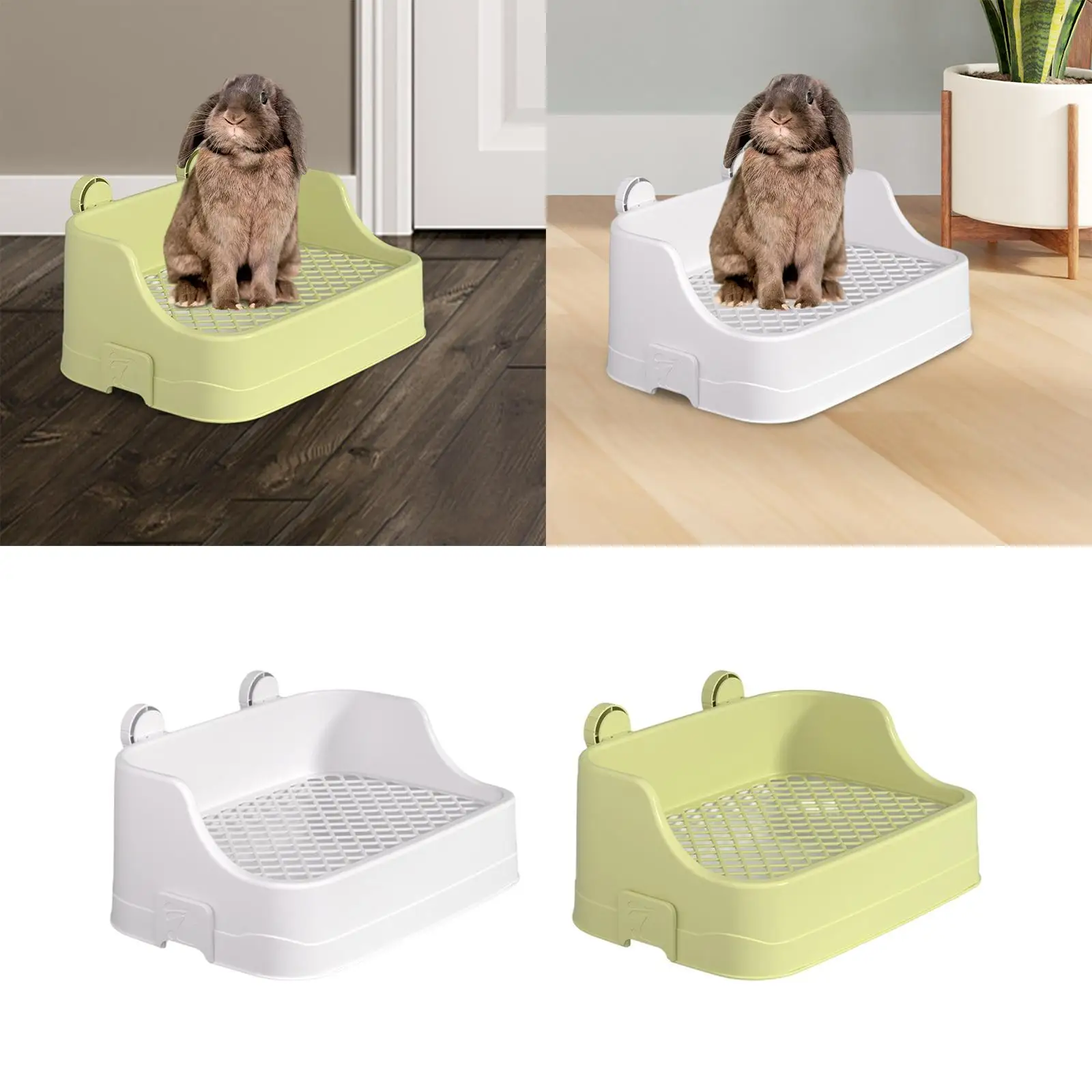 Rabbits Litter Box Pet Toilet Portable Heighten Fence Non Slip Potty Corner Pee Pan Tray for Chinchillas Galesaur