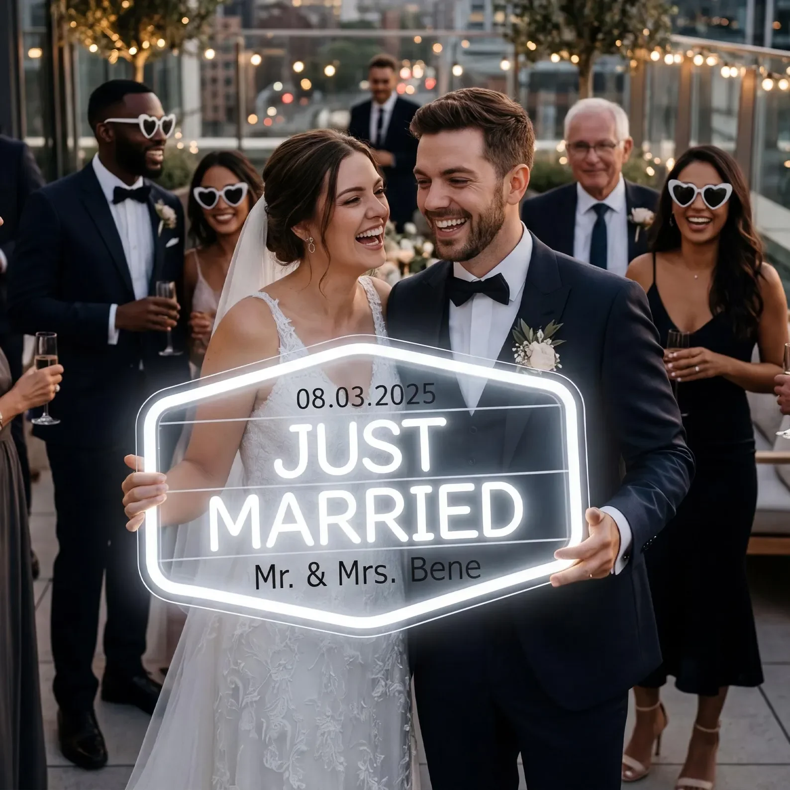 Custom Wedding Neon Sign,Just Married Neon Sign Reception Wedding Sign Bride & Groom Photo Prop Wedding Bedroom Wall Decor