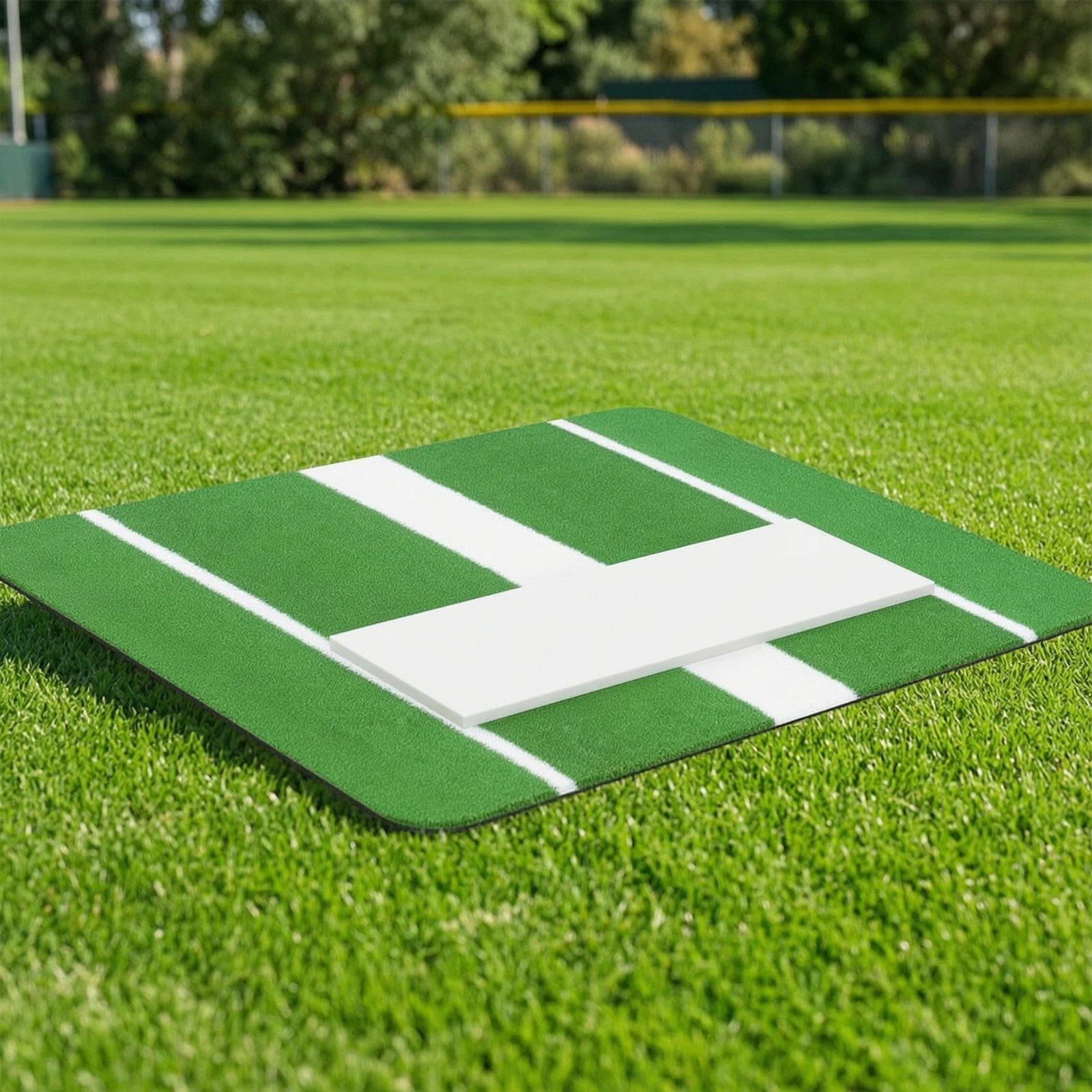 Baseball Mat with Plate Markings 5mm Batting Mat with Base Indoor Sturdy for Coaches, Backyard, Garage