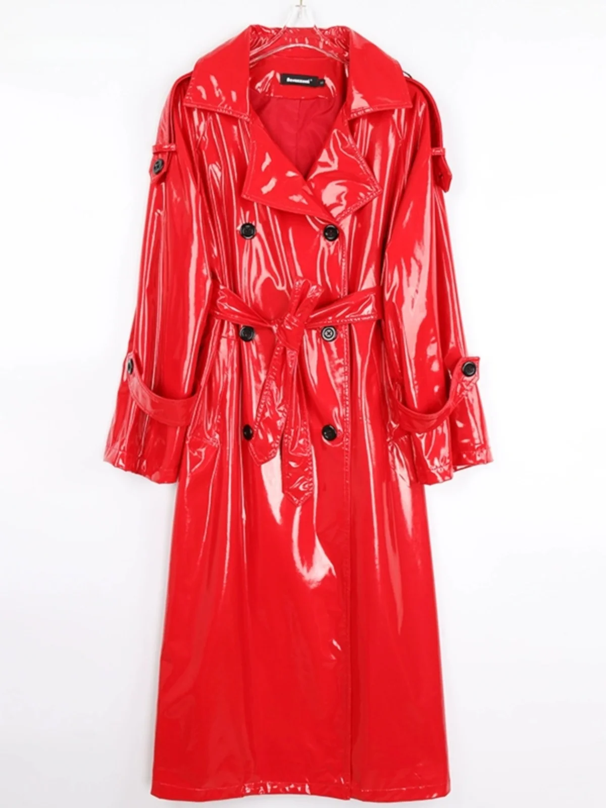 

Женская демисезонная куртка Nerazzurri из мягкой искусственной кожи с глянцевой поверхностью, средней длины, в уличном стиле