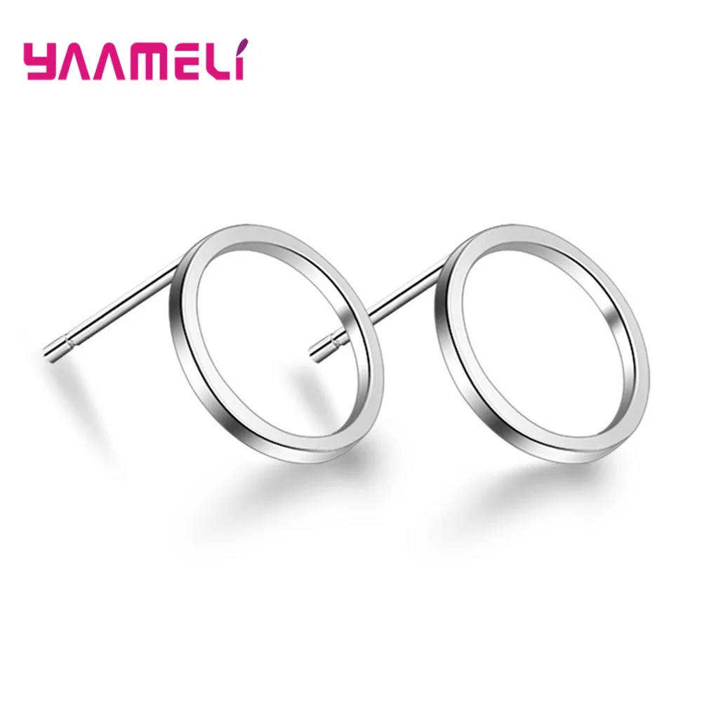Minimalist Fashion Triangle Round Square S925 Sterling Silver Stud Earrings Party Gifts For Women Good Quality Jewelry Wholesale