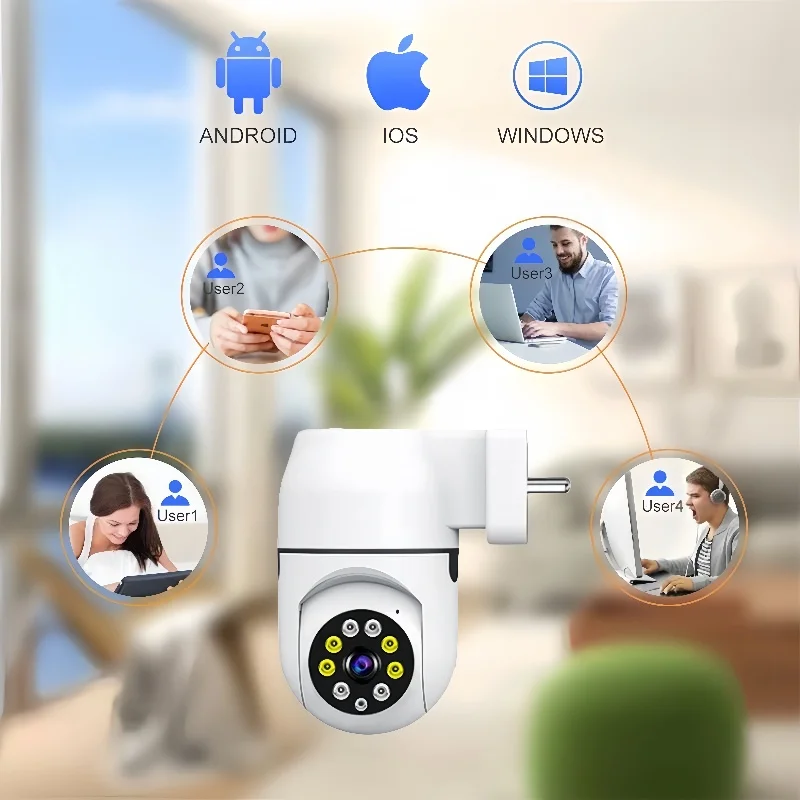 Cámara de vigilancia interior para bebé, Wifi enchufable de 2MP, inalámbrica, 360 IP, vídeo doméstico, vida inteligente, CCTV, PTZ, ONVIF, visión nocturna