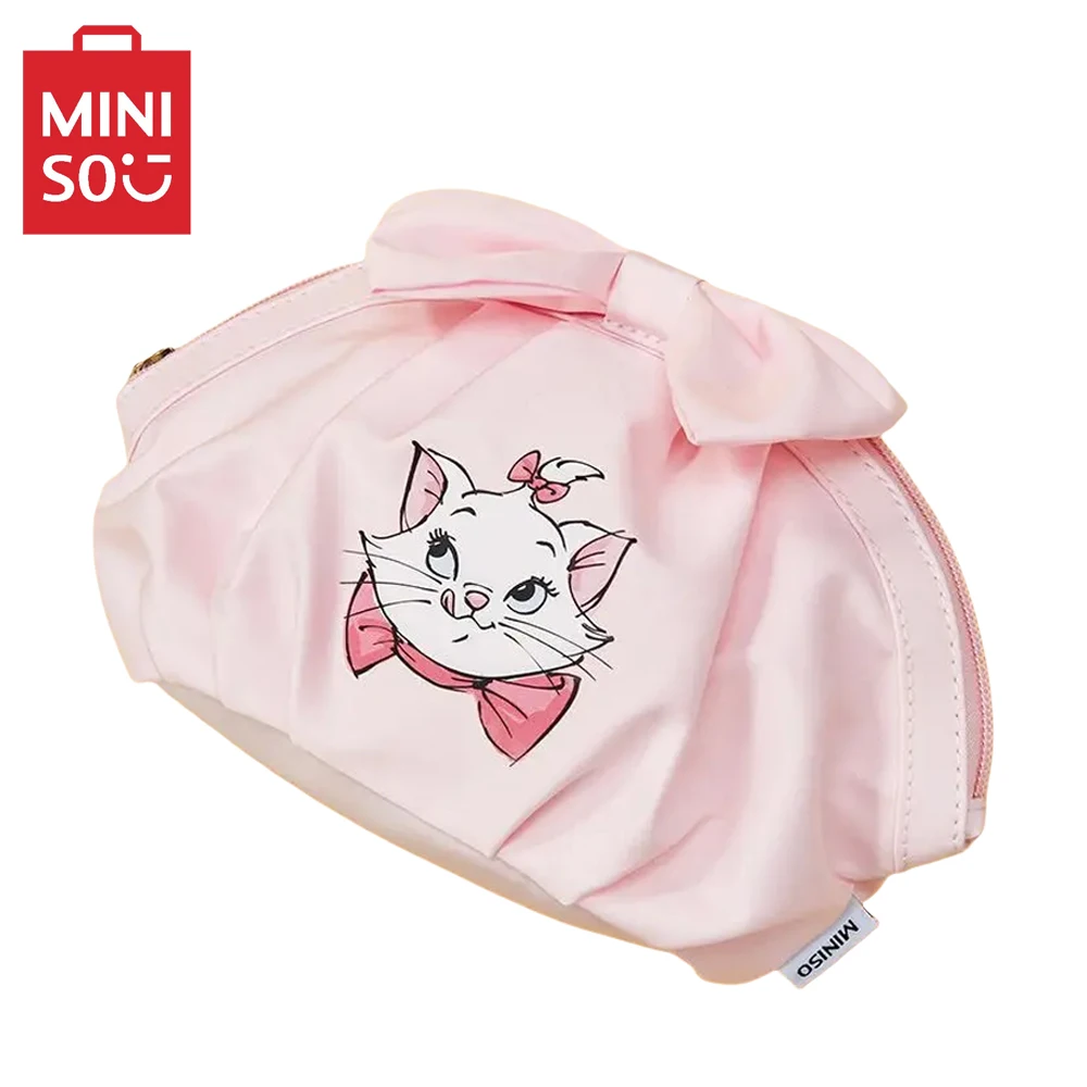 Borsa per cosmetici MINISO Disney Anime Marie Cat Cartoon Cute Make Up Organizing Bag borsa da viaggio portatile di grande capacità