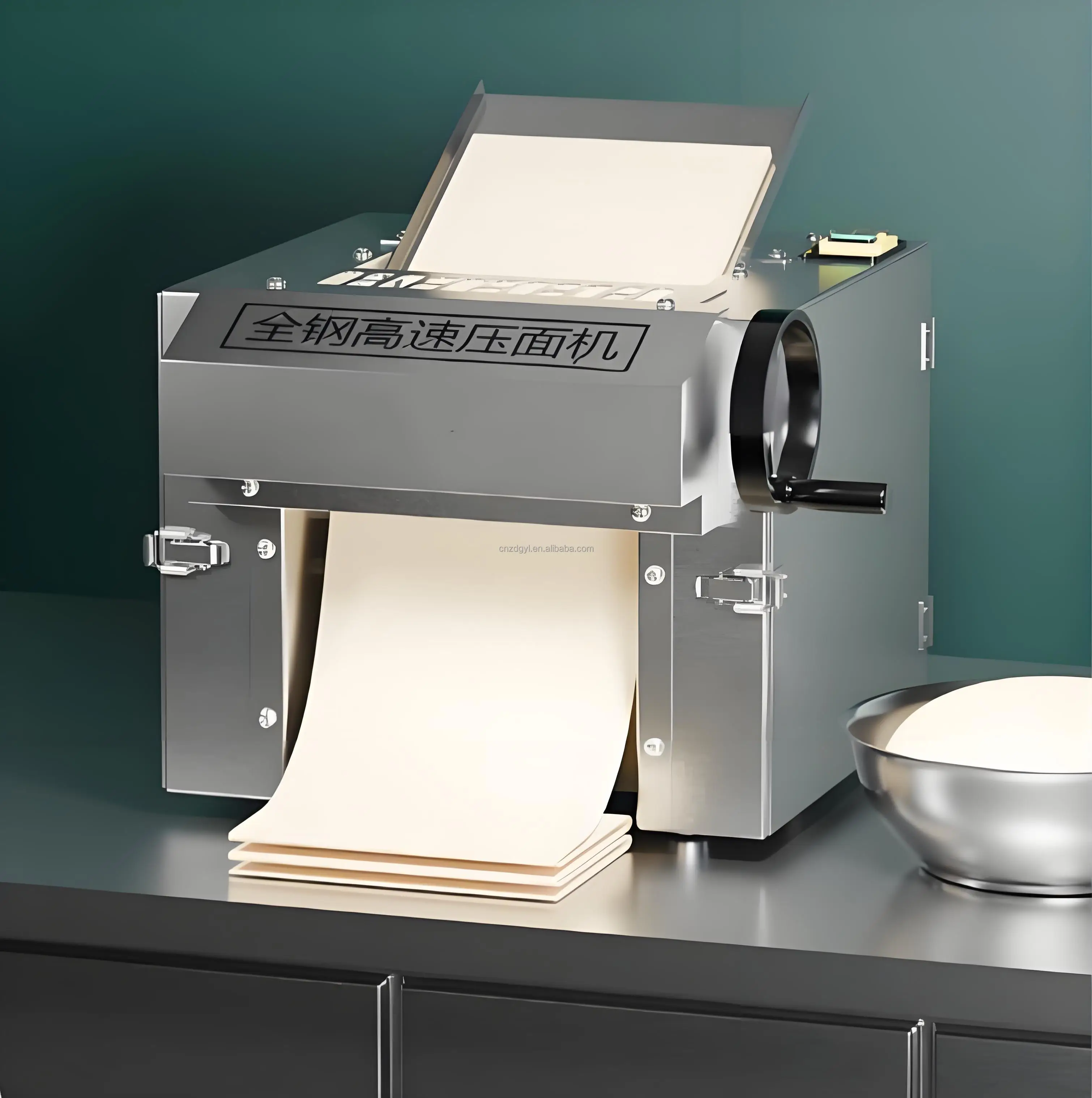 

ZC1-2025 Upgraded small Dough making Machine - Household manual - Stainless steel dough roller (3mm-10mm thickness