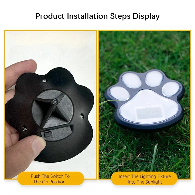 Outdoor LED Solar Light Waterproof Dog Cat Animal Paw Print Light Path Lawn Lamp for Garden Patio Lawn Summer Camping Home Decor image 5