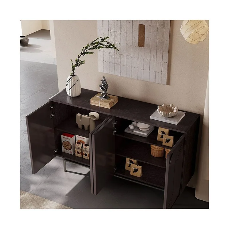 

New entry living room shoe cabinet porch cabinet home door dining side cabinet villa retro solid wood locker