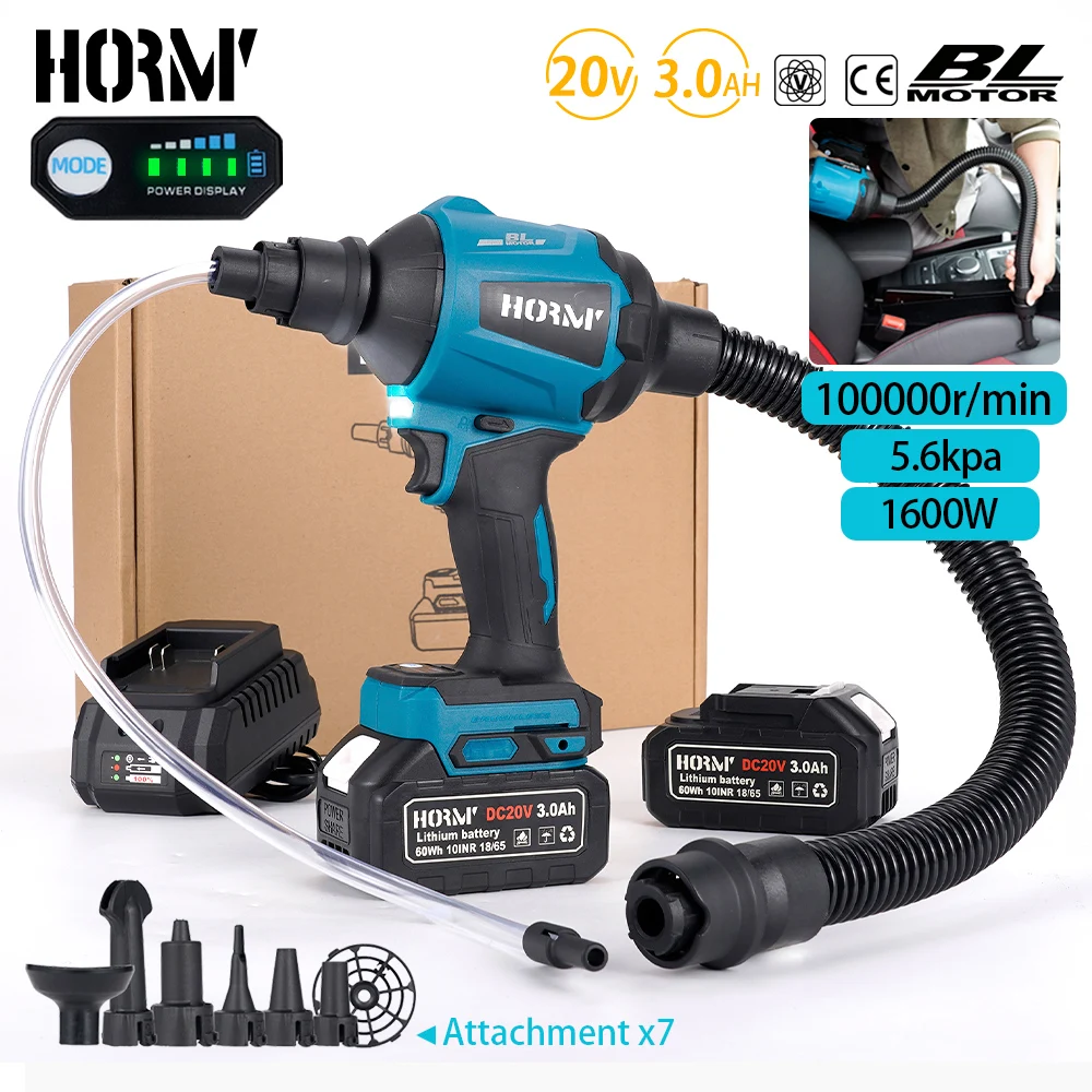 

8in1 Brushless Air Blower With Nozzle Dusting Machine 40000RPM Multifunction Dust Blower Inflator Vacuum Tool For Makita Battery