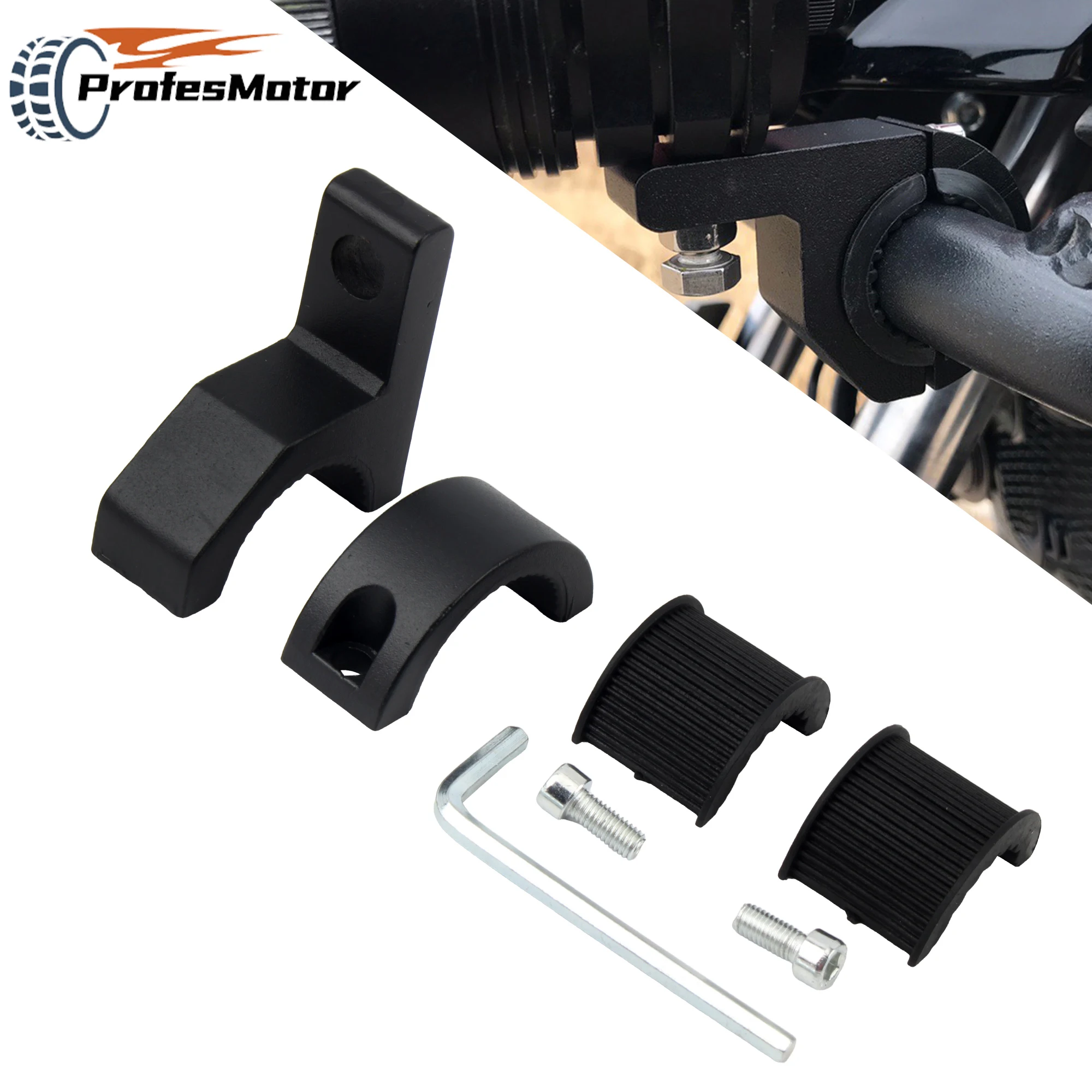 

Universal 22&32mm Motorcycle LED Light Bar Clamps Brackets Tube Clamp Mount Kit Fog Light Mount For Cafe Racer Scooter Motocross