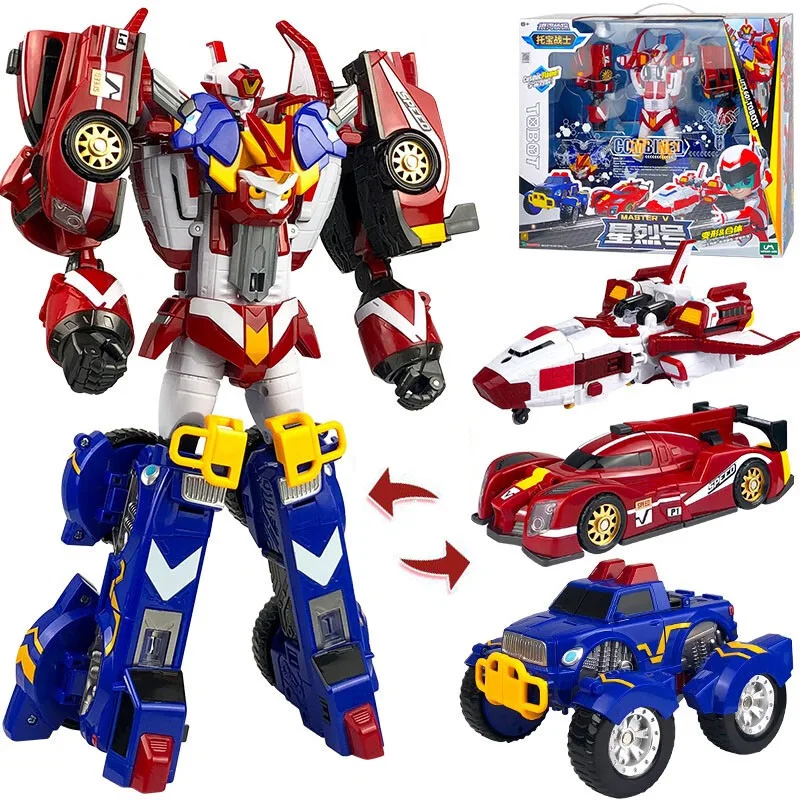 3 IN 1 Tobot Master V Transformation Robot to Car Toy Korea Cartoon Brothers Anime Deformation Car Airplane Toys