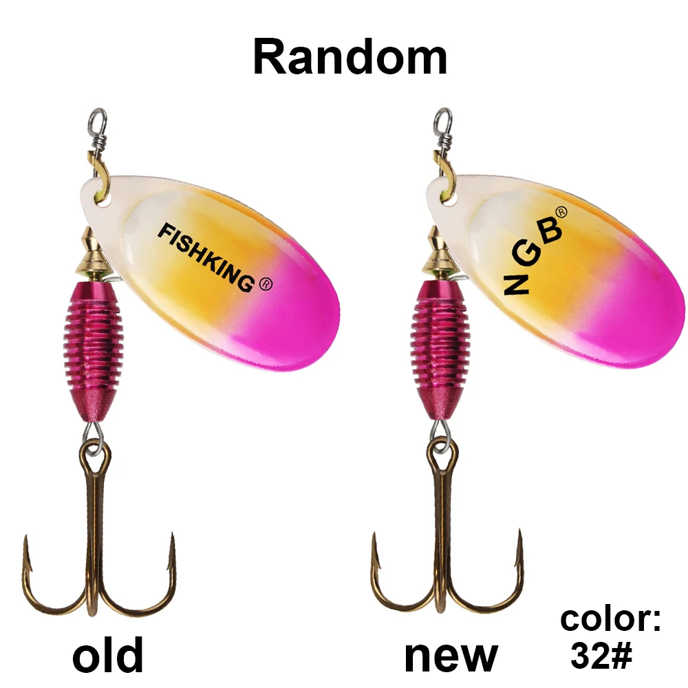 FISH KING Neue Metall Angeln Locken 4g 4,8g 7g 10g 14g Spinner Köder Hohe qualität Harte Köder Drillinge Angelgerät Für Hecht