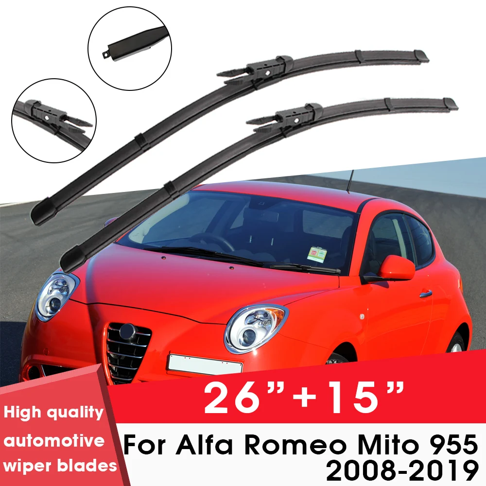 

BEMOST Car Wiper Blades Front Window Windshield Rubber Refill Wiper For Alfa Romeo Mito 955 2008-2019 26"+15" Car Accessories