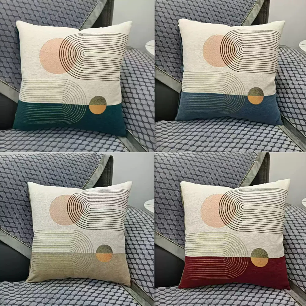

Abstract Art Chenille Pillow Soft Lumbar Support Cushion For Sofa Bed Nap, Car Morning Sleeping Pillow Bedside Throw Pillow
