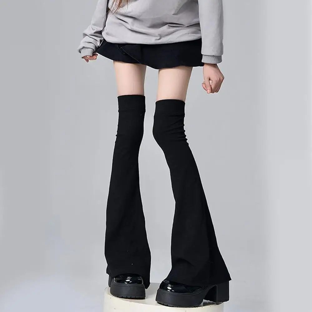 하라주쿠 서브컬쳐 그런지 플레어 레그 워머 양말 니하이 부츠 커버 스트리트웨어 Y2K 스위트 로리타 혼 하이 튜브 양말