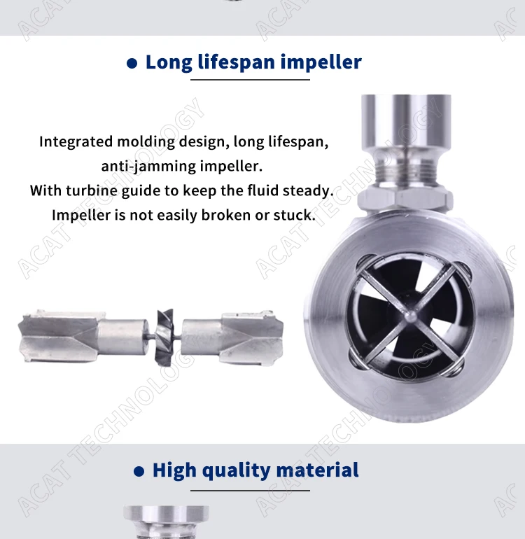 Industrial Turbine Flow Sensor Thread Type Liquid Turbine Flowmeter Stainless Steel Pulse Signal Output Oil Methanol Pure Water