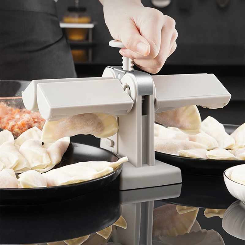 Fully Automatic Dumpling Machine Double Head Press Dumplings Mold DIY Empanadas Ravioli Mould Kitchen Gadget Accessories