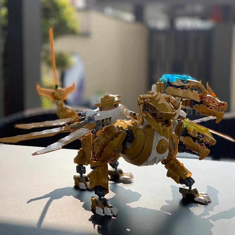NEW Ninja Series Golden Ultradragon Four-Headed Dragon Mecha Building Blocks Toy for Birthday Gifts view 4