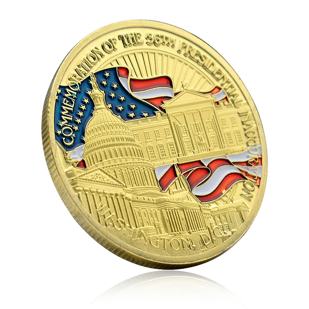 Barack Hussein Obama Gold Coin Metal Gold Plated Crafts 56th President of The United States Challenge Coin Collection Gifts