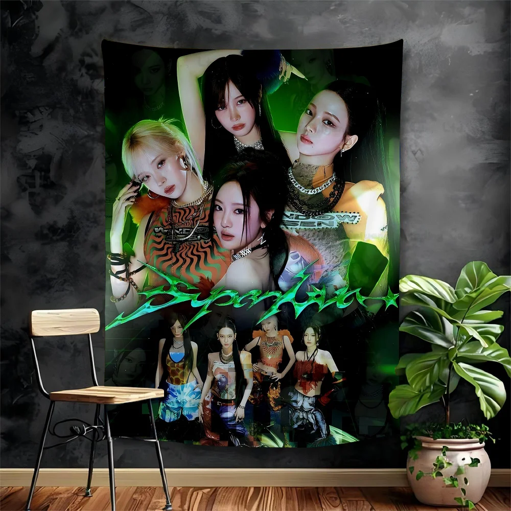 Kpop A-Aespa Chart Tapestry Home Decoration Hippie Bohemian Decoration Divination Wall Hanging Home Decor