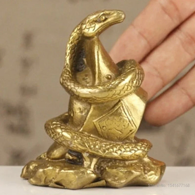 Pure Copper Animal Snake Sculpture Home Living Room TV Cabinet Bookcase Table Artistic Decoration Animal Fengshui Craft Gift 1Pc