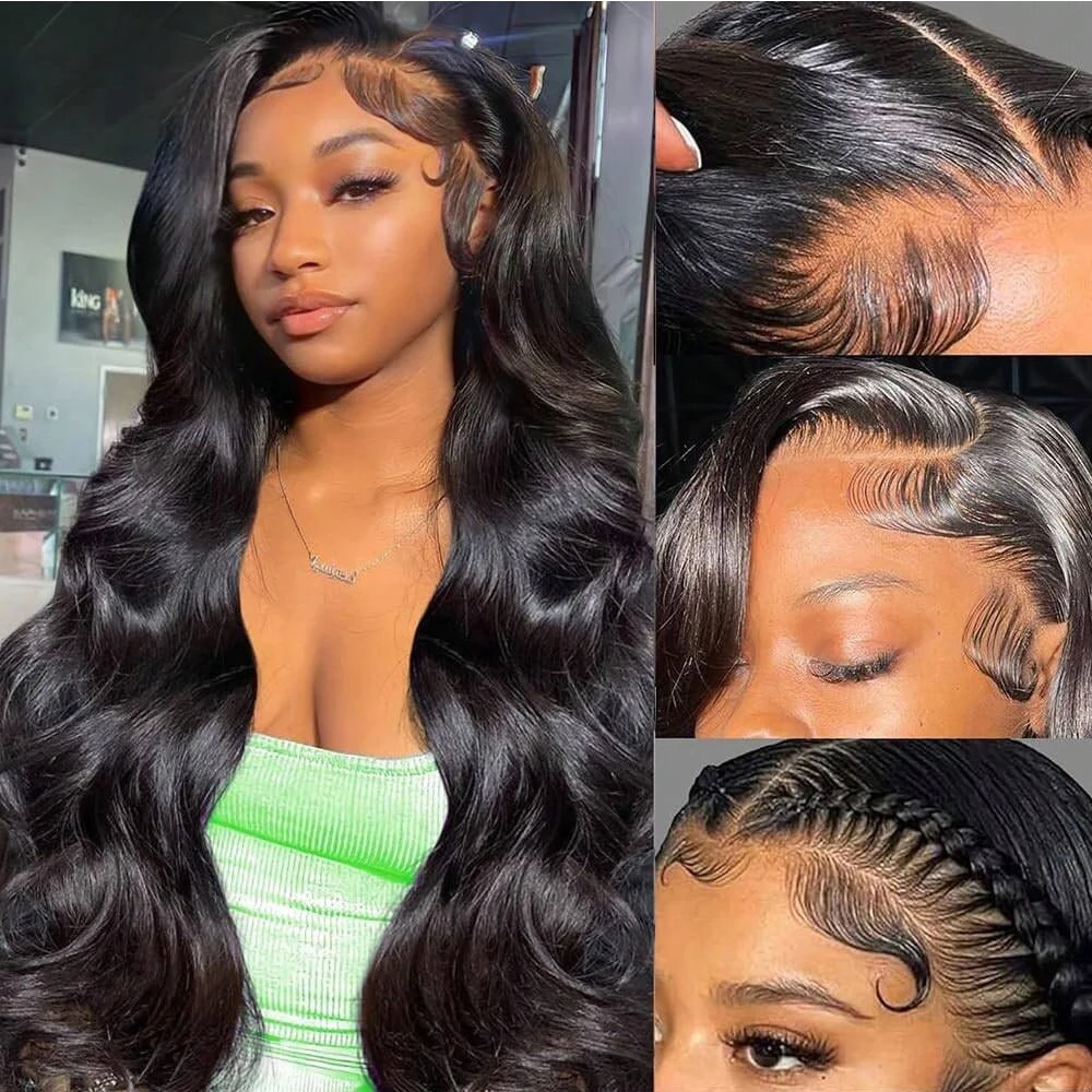 13x4 Body Wave Lace Front Wigs Human Hair Transparent Lace Front Wigs For Women Bleached KNots Pre Plucked Natural Hairline