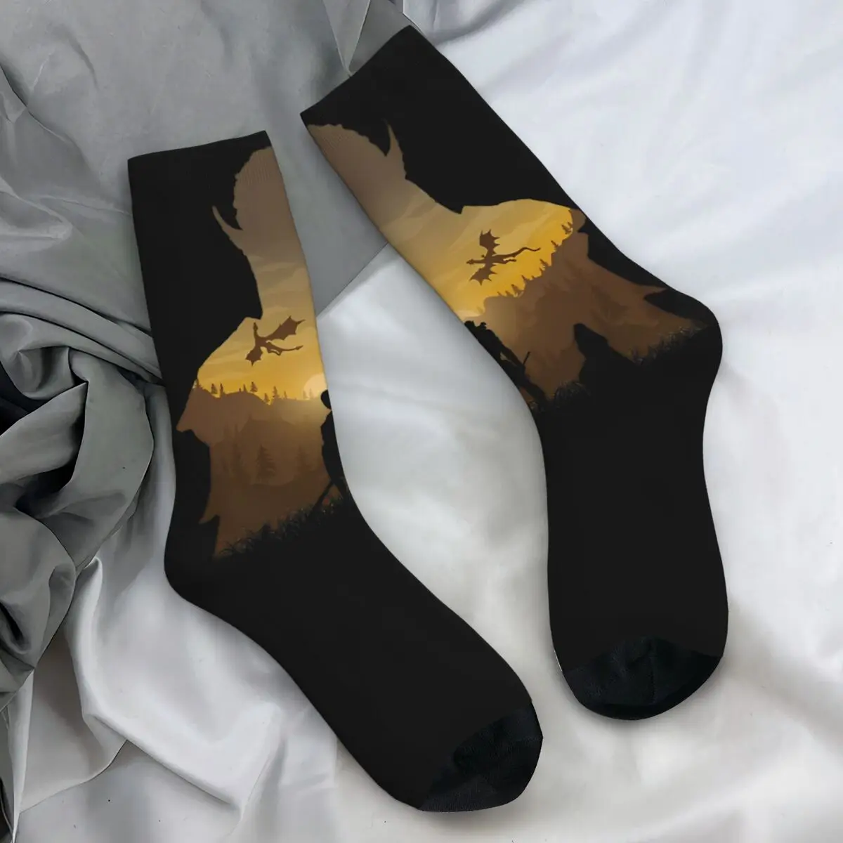 Baldurs Gate 3 Lae'Zel Stockings Men Shadowheart Bootleg Socks Warm Soft Harajuku Socks Autumn Cycling Non Slip Graphic Socks