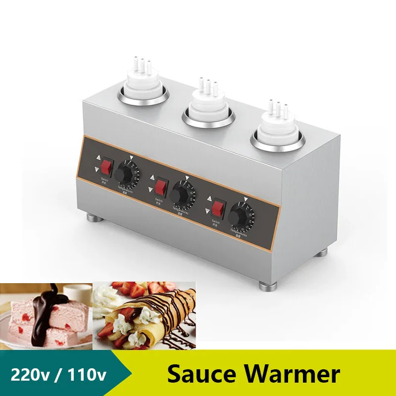 Commercial Sauce Warmer 3 Squeezing Bottles Sauce Heater Electric Chocolate Cheese Thermal Insulation Machine Jam Warming