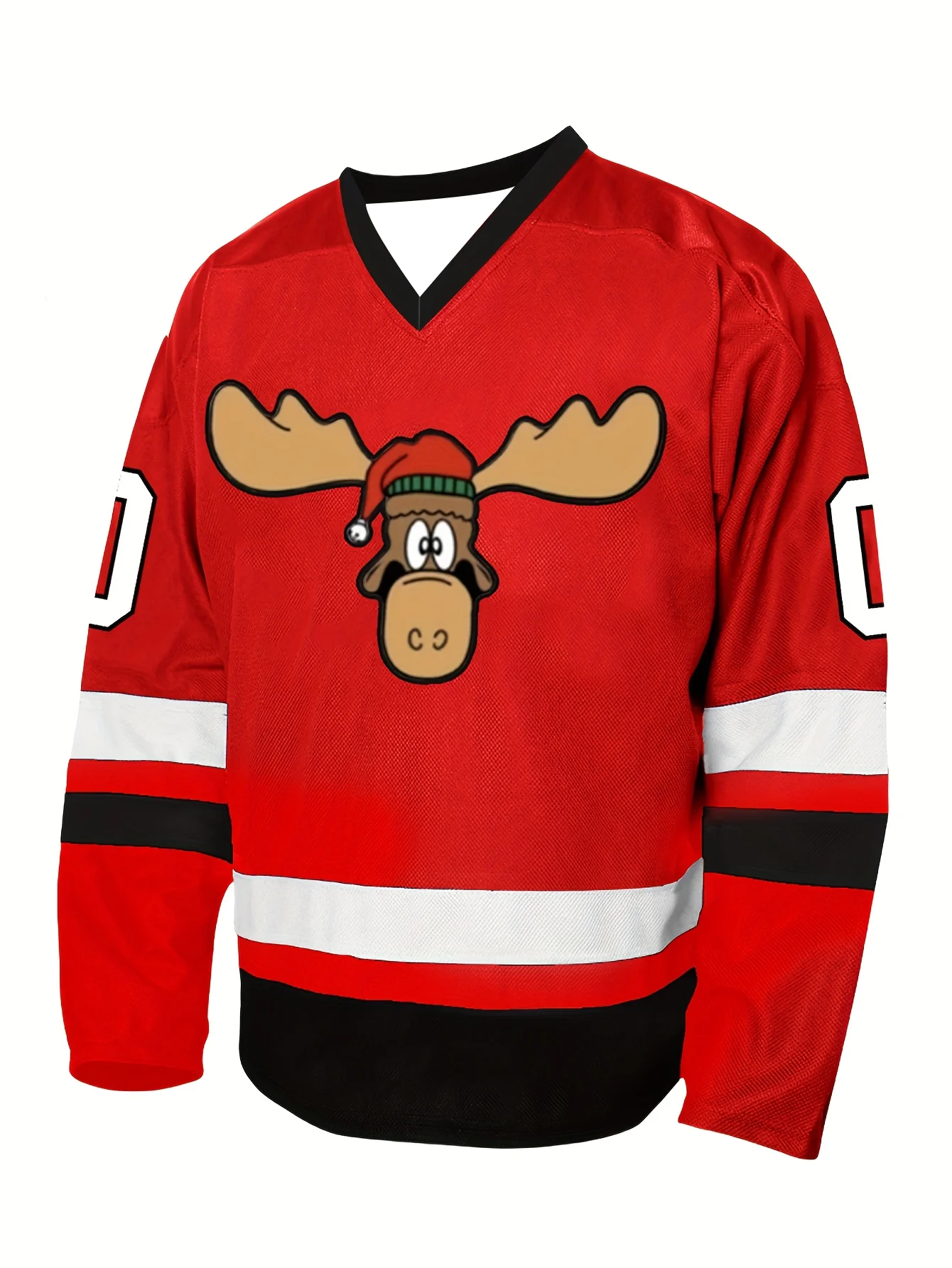 Men's Vintage Ice Hockey Jersey Christmas Series Loose Fit Sports Jacket for Training and Competition Suitable for All Seasons