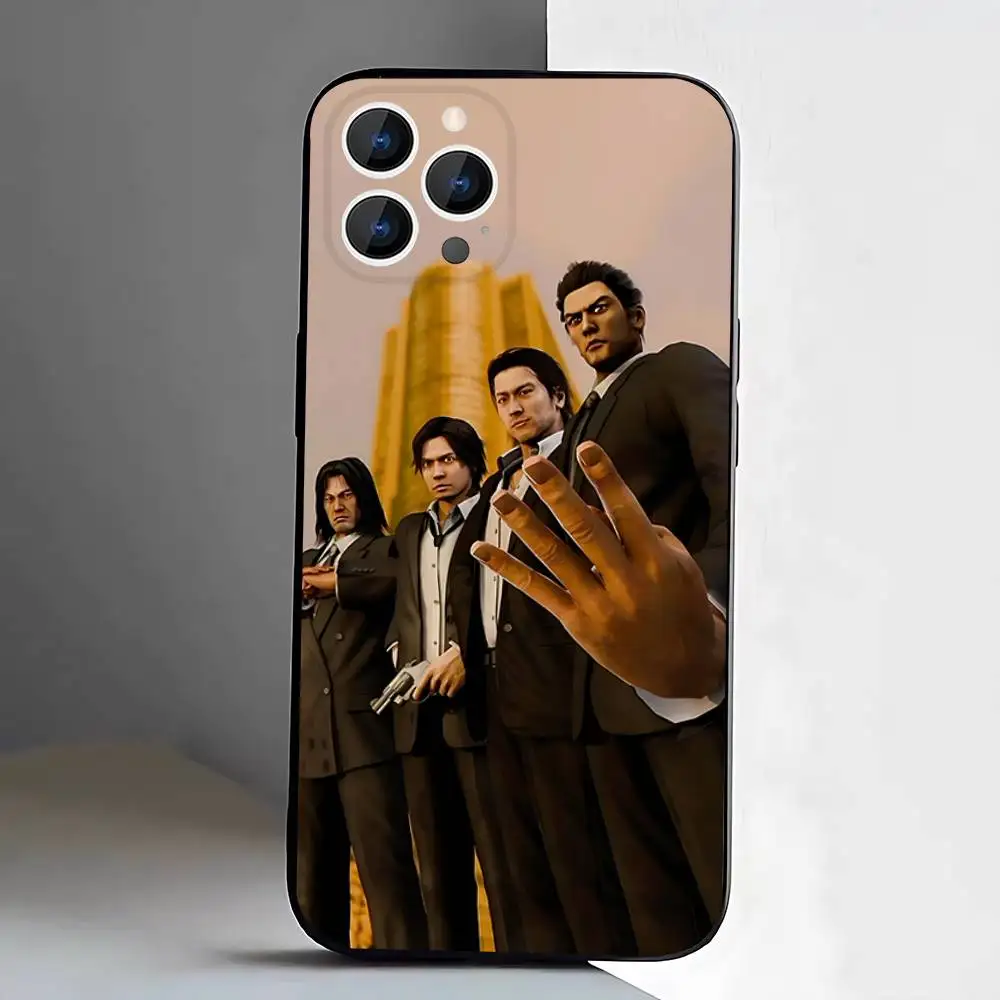 حافظة هاتف لهاتف آيفون 17,16,15,14,13,12,11,Pro,XS,Max,XR,Plus,E,SE4,Mini Yakuza 0 Game غطاء ناعم أسود