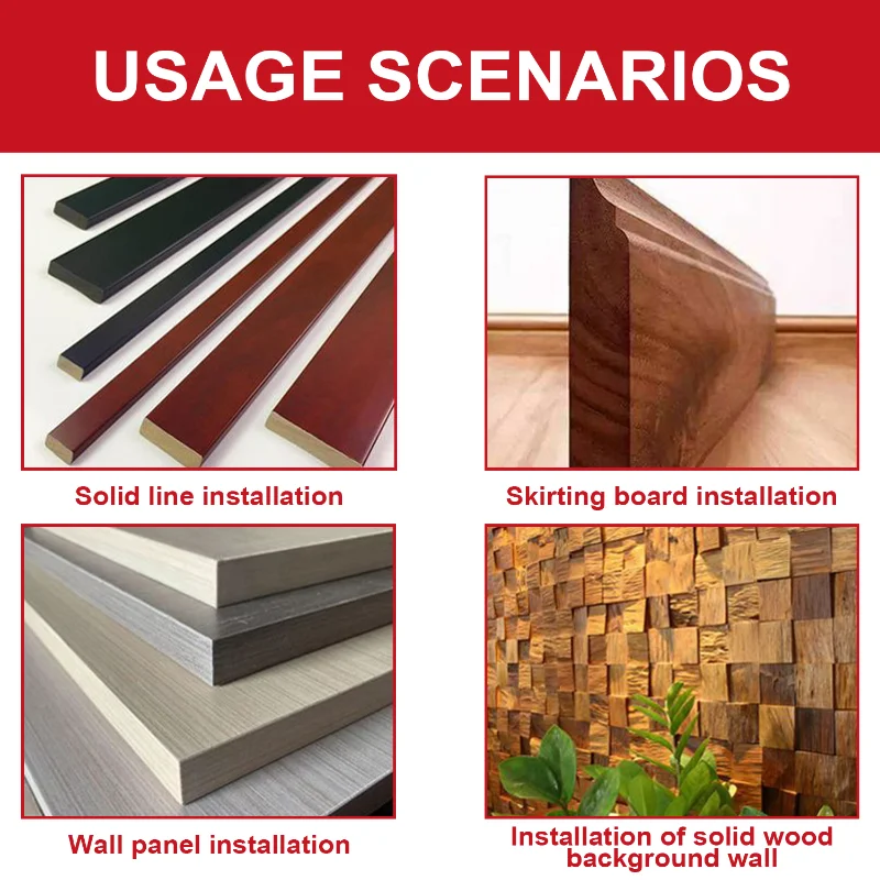 50PCS Solid Wood Baseboard Seamless Nails Double-headed Self-tapping Screws Foot Line Special Nails Invisible Security Screws