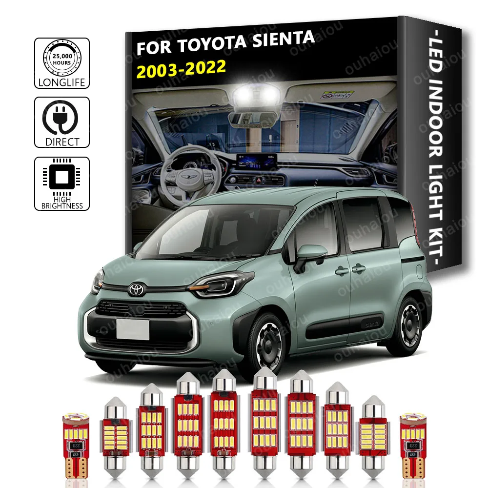

Interior LED For Toyota Sienta 2003-2015 2016 2017 2018 2019 2020 2021 2022 Canbus Vehicle Bulb Dome Reading Light Error Free