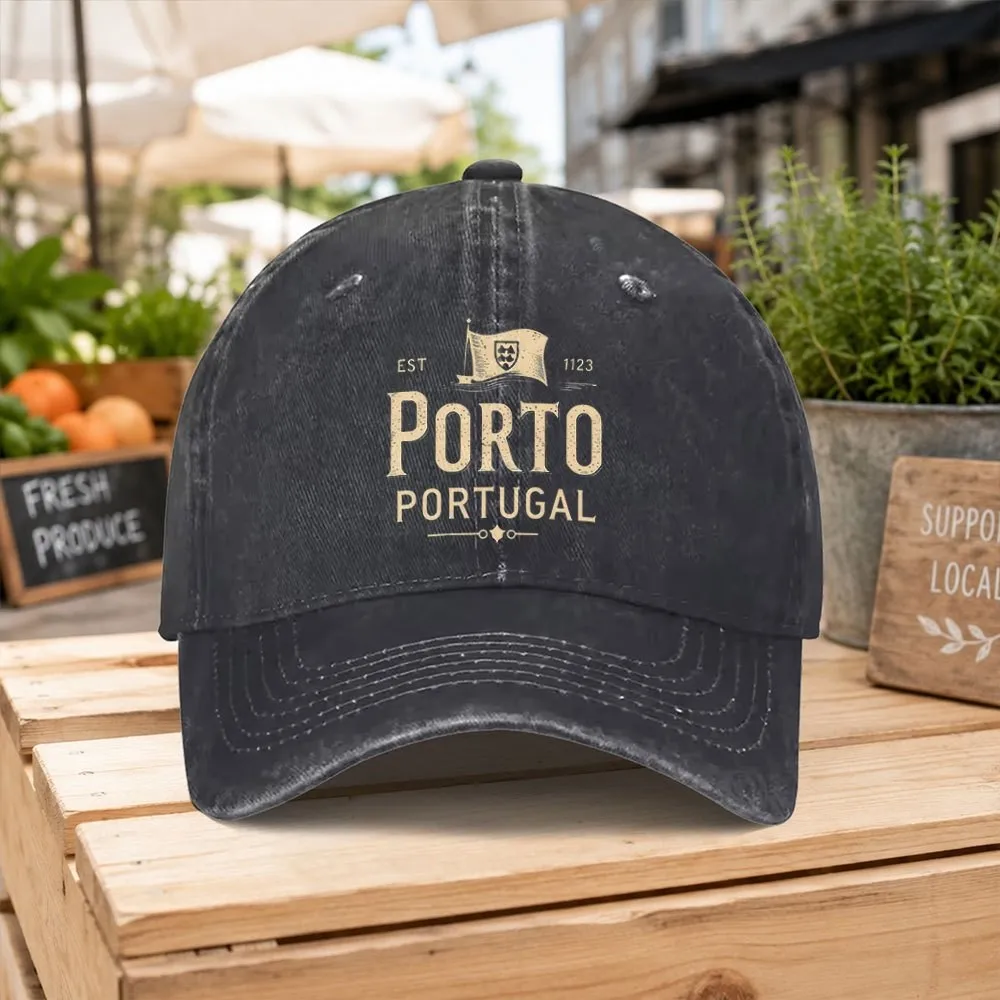 Porto-Portugal-Est-1123-Washed-Baseball-Cap-Unisex-for-Men-Women-Outdoor-Hiking-Casual-Wear
