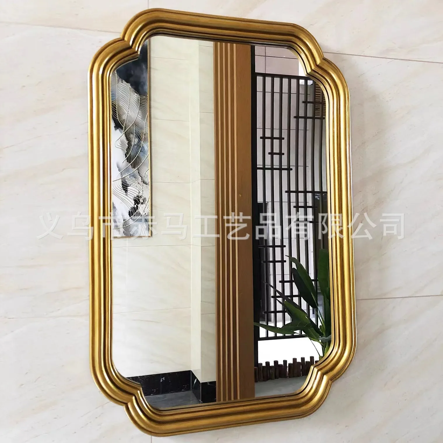 American bathroom mirror modern simple wall hanging enigma mirror Nordic sofa background living room decorative mirror