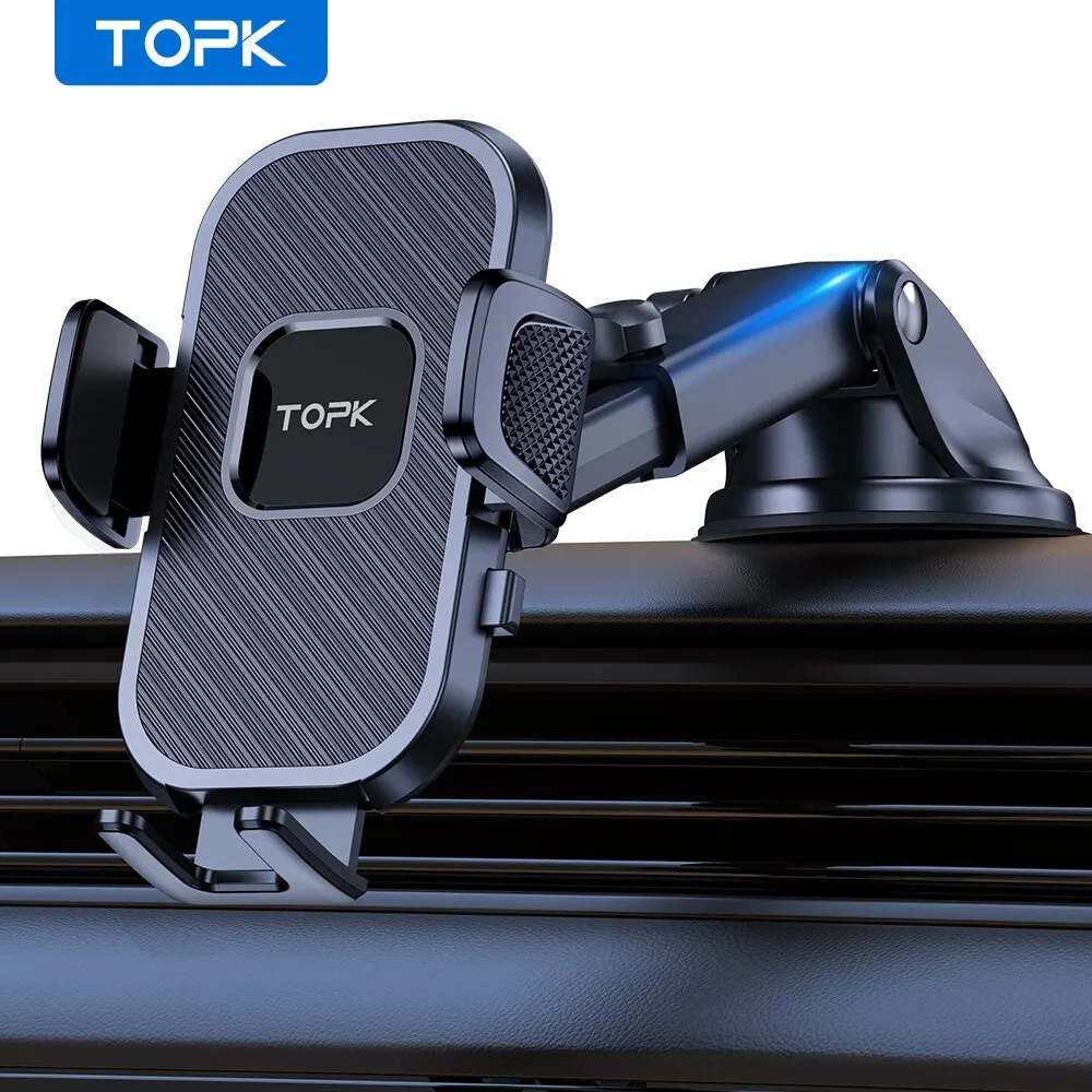 TOPK Autotelefonhalter Schwerkraftständer für iPhone Xiaomi Samsung Auto Mobile Unterstützung für Armaturenbrett Windschutzscheibe Lüftungsschlitze Telefonhalterung