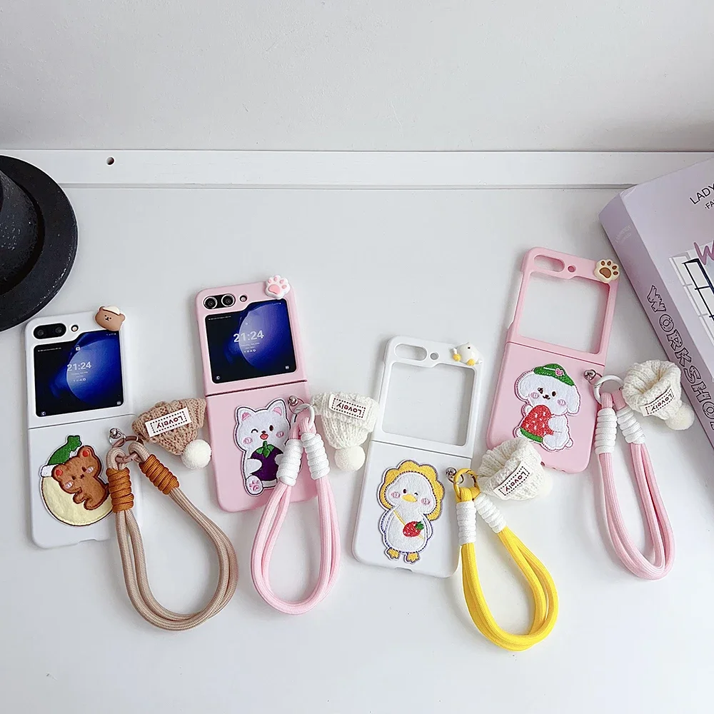 Cartoon Stuffed Animals for With Widgets Magsafe Magnetic Bracket Phone Case for Samsung Galaxy S23 S24 Plus Ultra 5G Back Cover