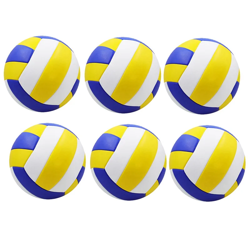 

6Pcs Volleyball Soft And Easy To Carry Impermeable PVC Professional Game Volleyball Beach Outdoor Indoor Training Ball