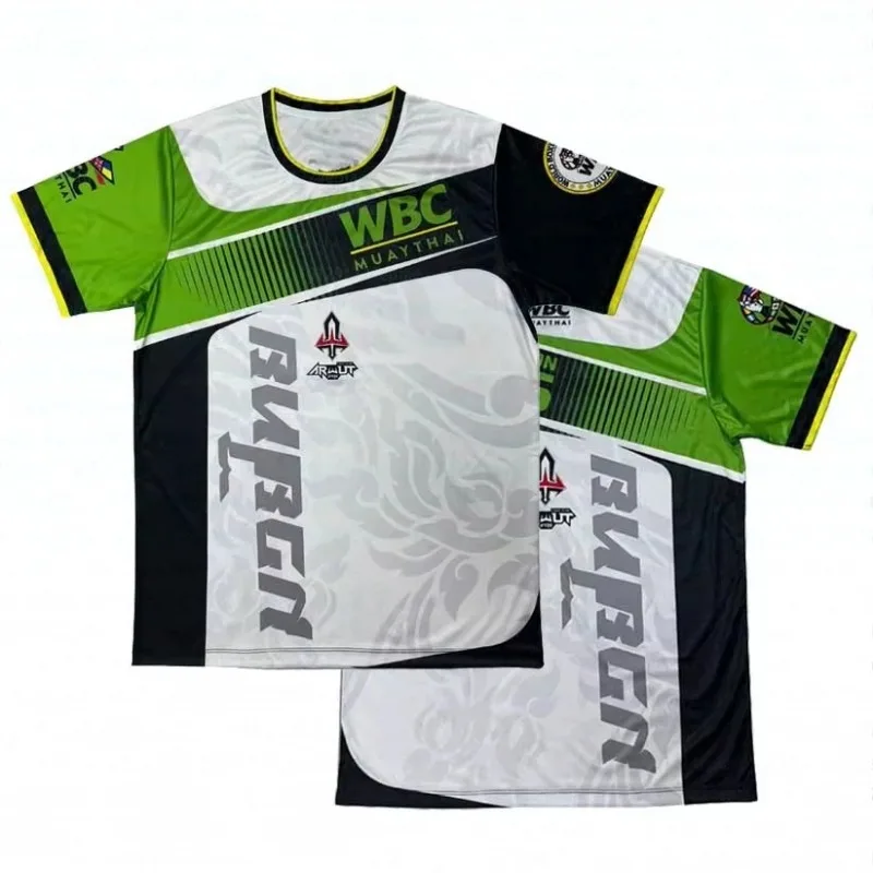 2026 WBC Muay Thai 3D Print Men's T-shirt Cool Sports Fashion Street Wear Short Sleeve Summer MMA Boxing Training Uniform Tops
