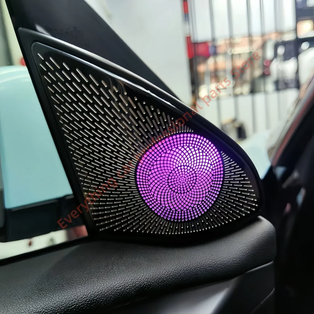 Car LED Ambient light for Tesla model 3 model y 64 color Interior lights luminous Speaker cover laser Engraving trim mould
