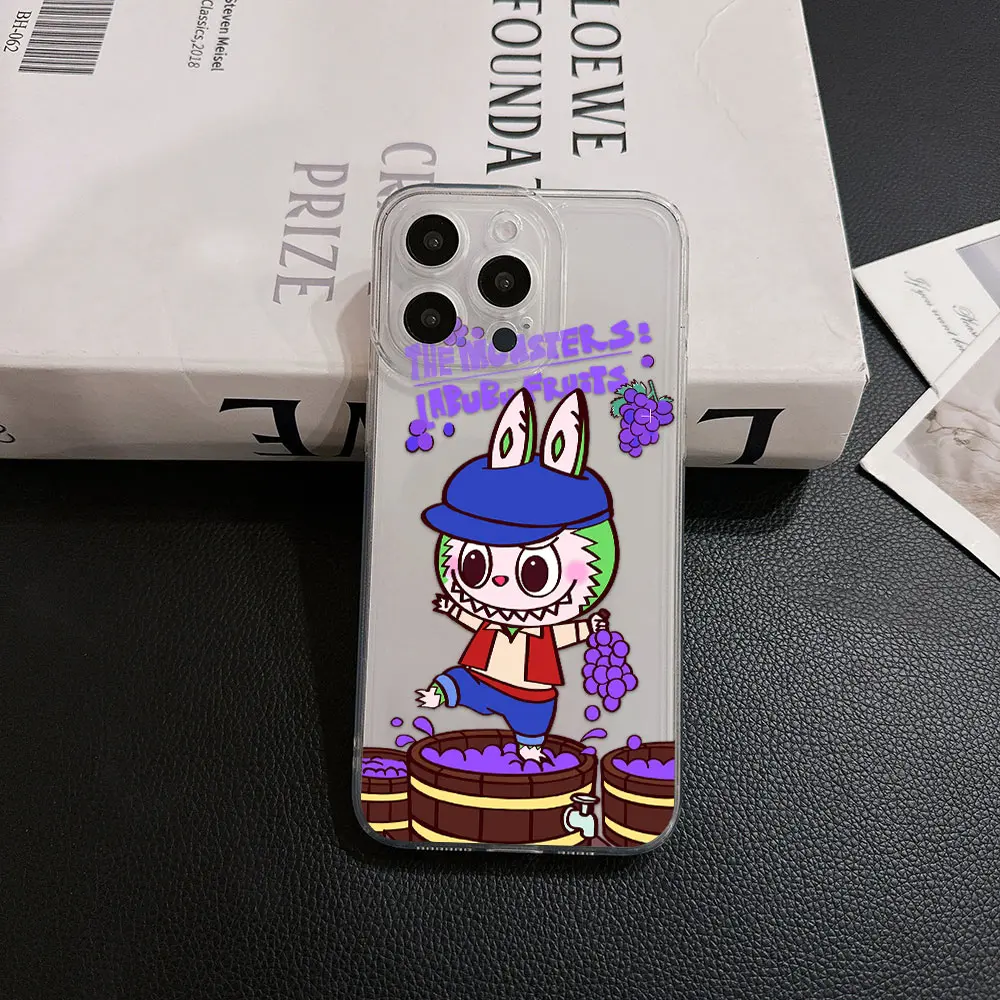 Cartoon Doll New Labubu Phone Case For Samsung S24 S23 S22 S21 S20 S10 FE Note20 Note10 Plus Ultra Lite 5G Clear Soft TPU Cover