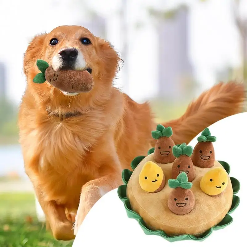 Dog Squeaky Toys Interactive Snuffle Mat Dog Toys With Squeaky Potato Multifunctional Interactive Pet Toys Potato Patch Dog