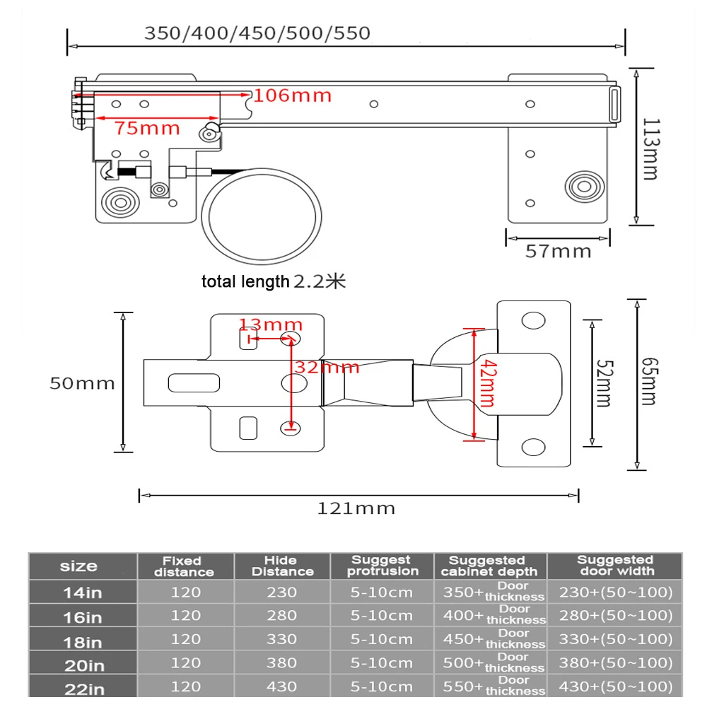 Hidden Wardrobe Sliding Rail Cabinet Door Side Mounted Reverse Insertion Cabinet Door Slide Dardware Accessories