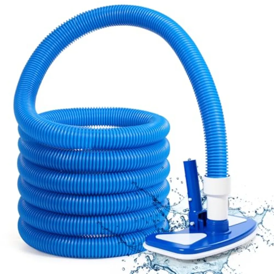 

Наборы для чистки бассейнов (2 шт.) включают в себя вакуумную насадку для бассейна длиной 11,8 дюймов с гибкими колесами и шланги 1-1/2 дюйма x 18 футов для Ingro.