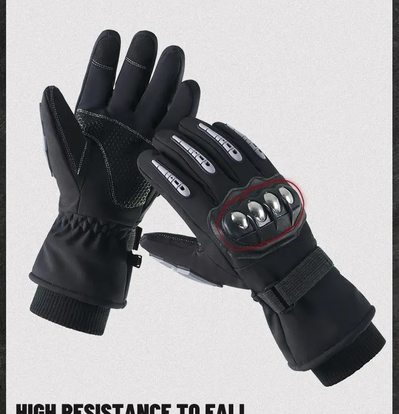 

High Quality Winter Genuine Leather Motorcycle Gloves Black Racing Road Motorcycle Gloves