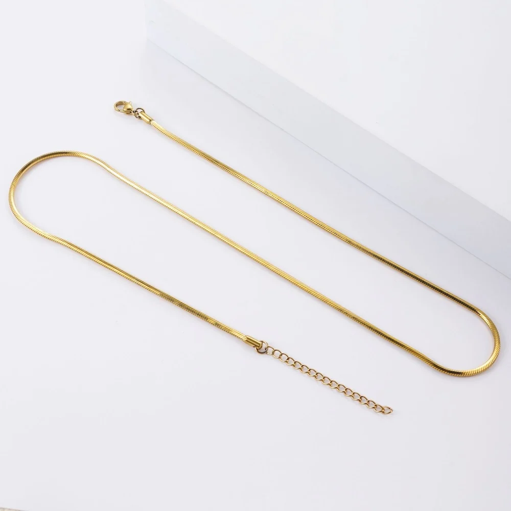 1,2 mm goldfarbene Edelstahl-Halskette für Männer, achteckige Schlangenkette für Frauen, Hip-Hop-Schmuckzubehör – Detail 9