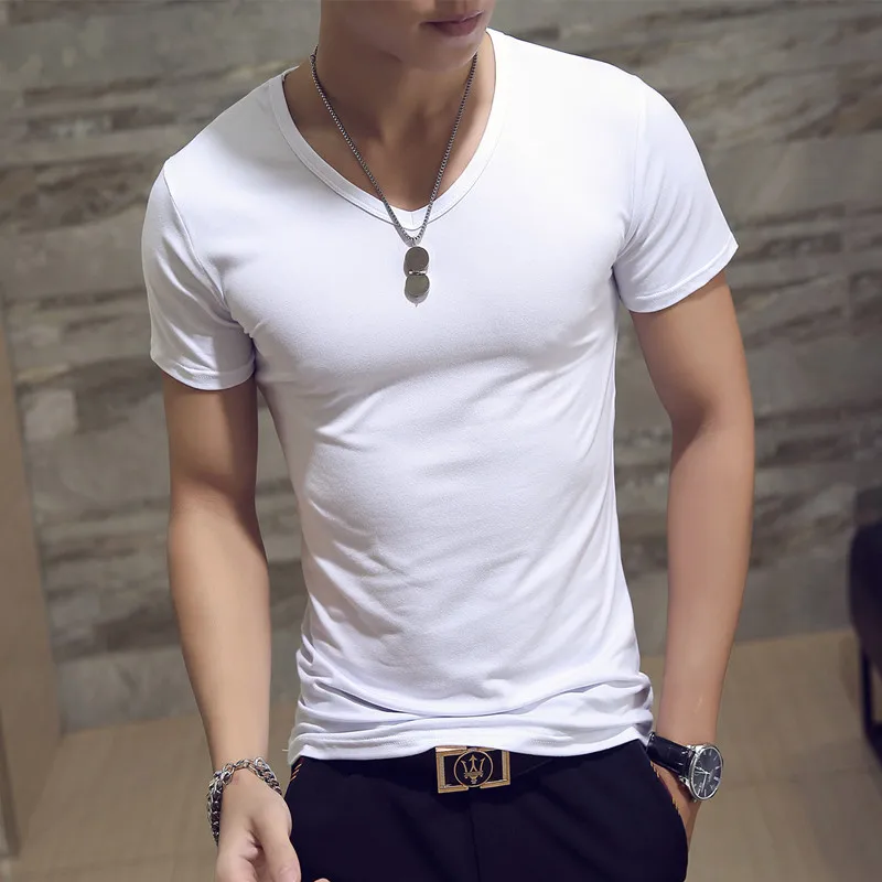 New Top Tees Man T Shirt Fitness T-shirts Mens V Neck Man T-shirt for Male Tshirts 4XL Plus Size Oversized T Shirt Men Clothing
