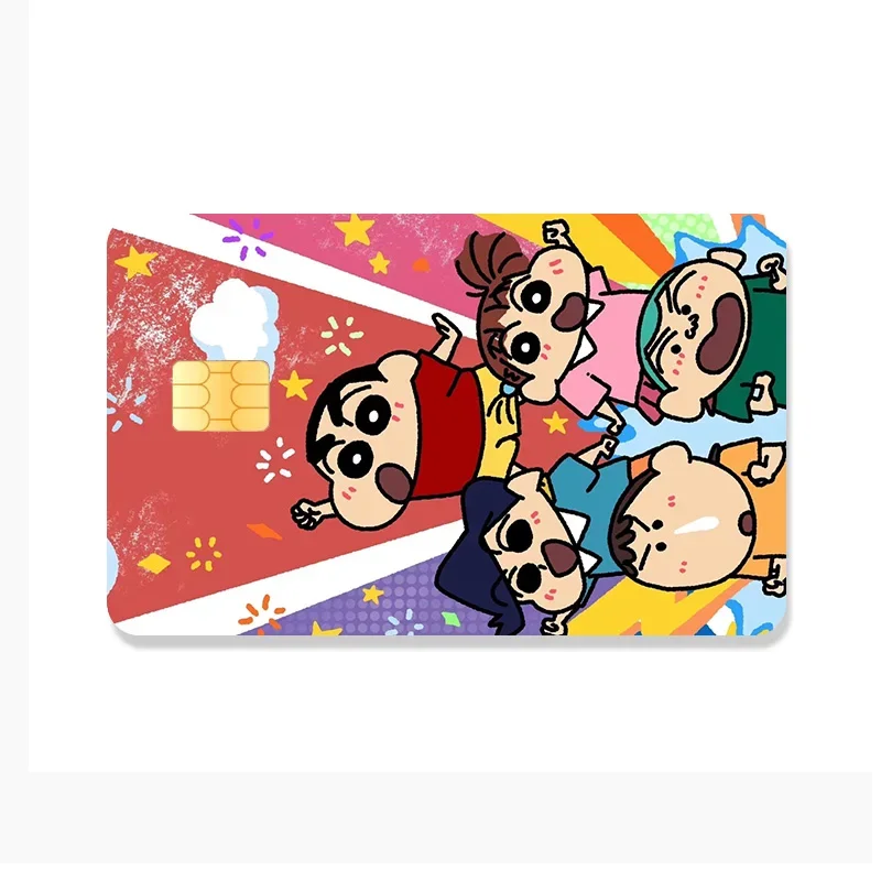 Keeppley Crayon Shin-chan Cartoon Kawaii Card Credit Chip Creativity Waterproof Stickers Stickers Big and Small Chip Sticker