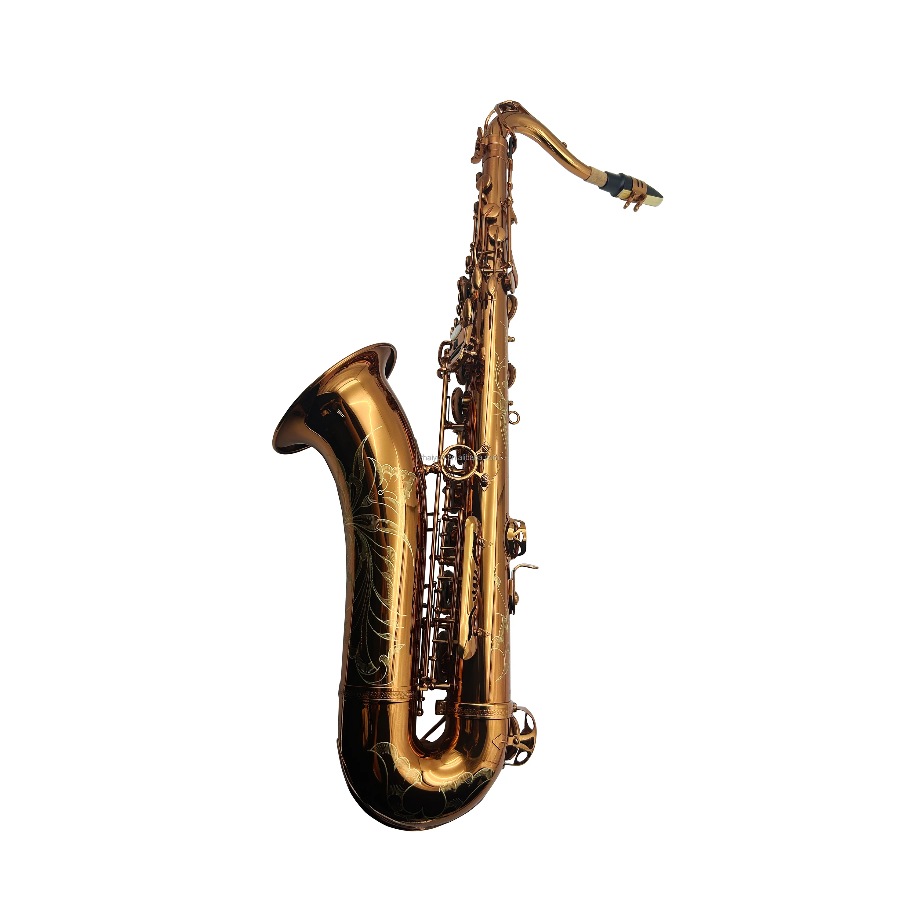 Coffee Tenor Saxophone Woodwind Instrument BB Tone Foldable Adjustable High-grade Waterproof [Customization Required]