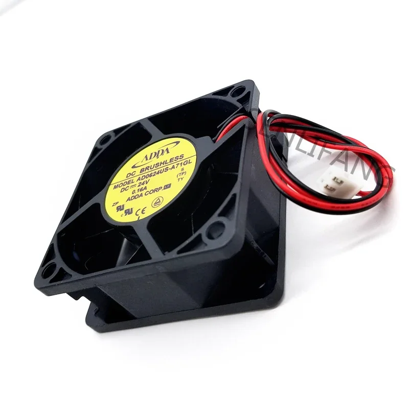 Ventilador de 6CM para ADDA AD0624US-A71GL 24V DC 0.16A 60x60x25mm, Enfriador de servidor de 2 líneas, nuevo