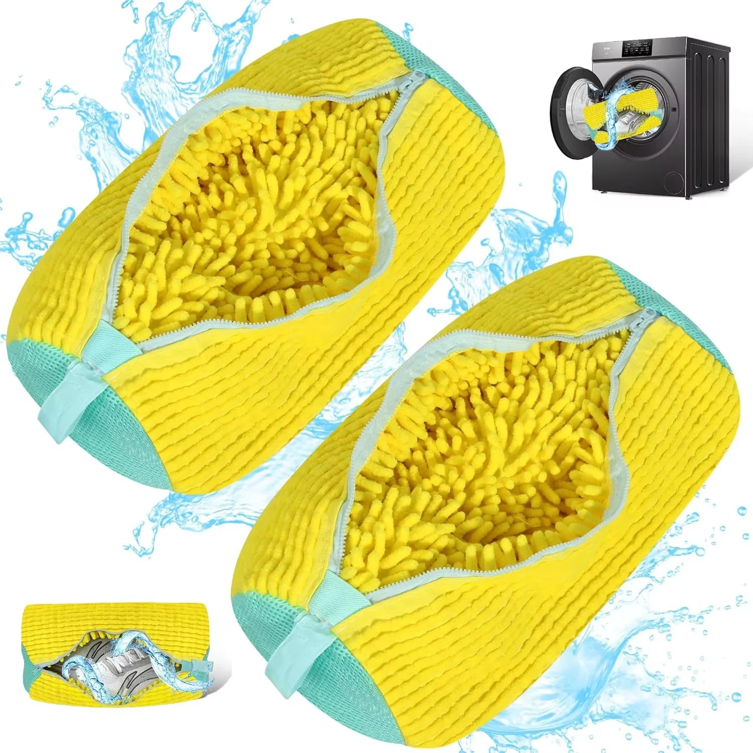 

Washing Shoes Bag Padded Net Laundry Shoes Protector Fluffy fibers Polyester Sneaker Washing Friendly Laundry Bag Drying